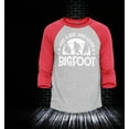 thumbnail image 2 of Shop4Ever Men's Just A Girl Who Loves Bigfoot Raglan Baseball Shirt Large Heather Grey/Red, 2 of 4