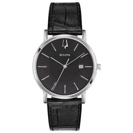 Bulova Ring - Bulova Men's Classic Dress Watch with Black Leather Strap