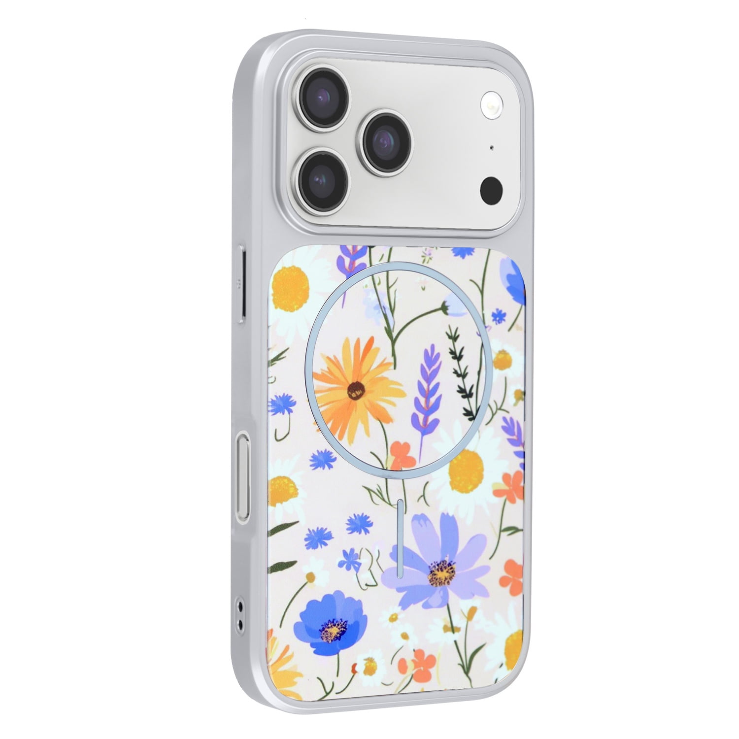 Floral Pattern Dual Layer MagSafe Cover for iPhone 17 Pro Max - Beige