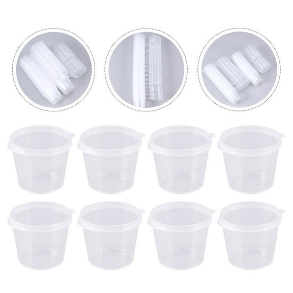 Soimiss Disposable Seasoning Cup 100Pcs Clear Plastic Containers for Sauces and Dressings