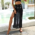 thumbnail image 4 of MELDVDIB Womens Mesh Skirt Elastic Waisted Hem Slit Elegant Summer Skirt Fashion Casual Solid Color Beach Cover-Up Long Skirts, 4 of 8