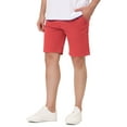 thumbnail image 4 of INSPIRE CHIC Men's Summer Solid Color Slim Fit Flat Front Walk Chino Shorts 30 Red, 4 of 7