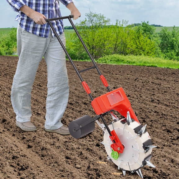 Hand push Roller Seeder Corn Soybean Fertilizer Machine Manual Planter 3.5-7.8cm for Rice Planting Fields