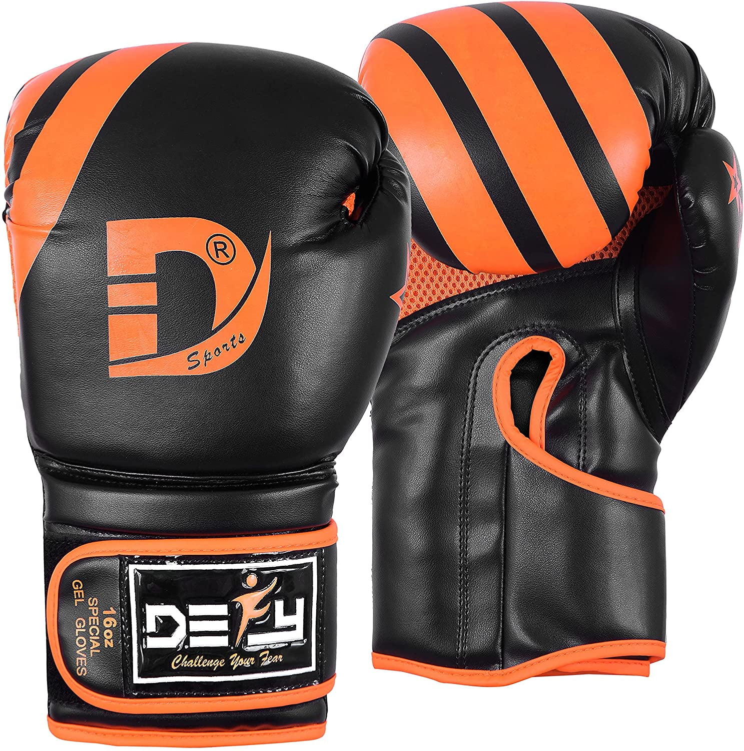 DEFY Marvelous Boxing Gloves for Men & Women Training Muay Thai Kick Boxing Leather Sparring Heavy Bag Workout MMA Gloves 