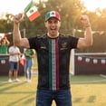 thumbnail image 6 of Zimjoy 2026 Mexico Soccer Jersey for Men Women Crew Neck Short Sleeve Aztec Calendar Graphic Short Sleeve Fan Shirt for Game Day Travel Streetwear and Casual Wear Red L, 6 of 9