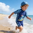 thumbnail image 5 of Rhoudy Boys Swim Set 2 Piece Rash Guard Swim Shirt And Trunks With Swim Cap For Kids Youth Swimming Pool Beach Basic Wear Orange 3-4 Years, 5 of 8