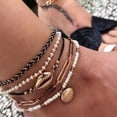 thumbnail image 4 of 5 piezas de tobilleras boho doradas para mujer, cadenas para el pie con colgante de concha, abalorios y charm, pulsera de playa y tobilleras, 4 of 8