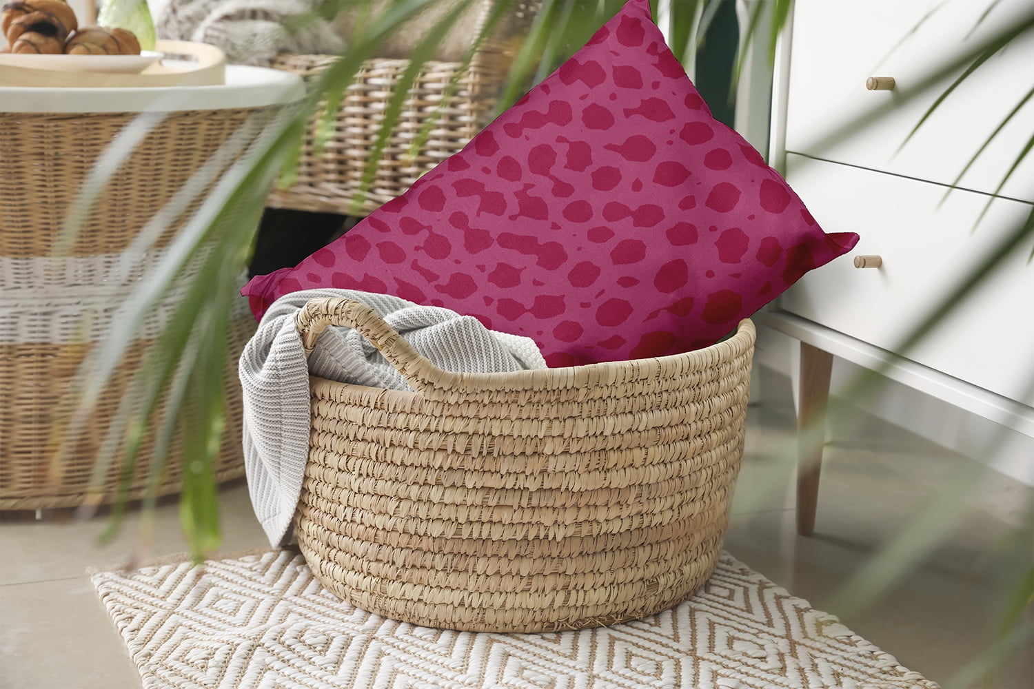20" x 14" Simply Daisy Lots of Spots Polyester Indoor/Outdoor Pillow, Pink Qty 1