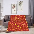 thumbnail image 6 of DouZhe Ultra-Soft Micro Fleece Lightweight Flannel Bed Blanket, Red Star Holiday Print Cozy Warm Throw Blankets, 60"x50", 6 of 7
