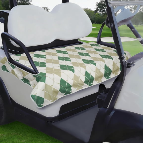 Golf Cart Seat Covers, Universal Golf Cart Seat Towel Blanket for Yamaha, EZGO, Club Car, Icon and More 2-Seat Carts, 100% Microfiber Keeps Seat Comfortable and Clean