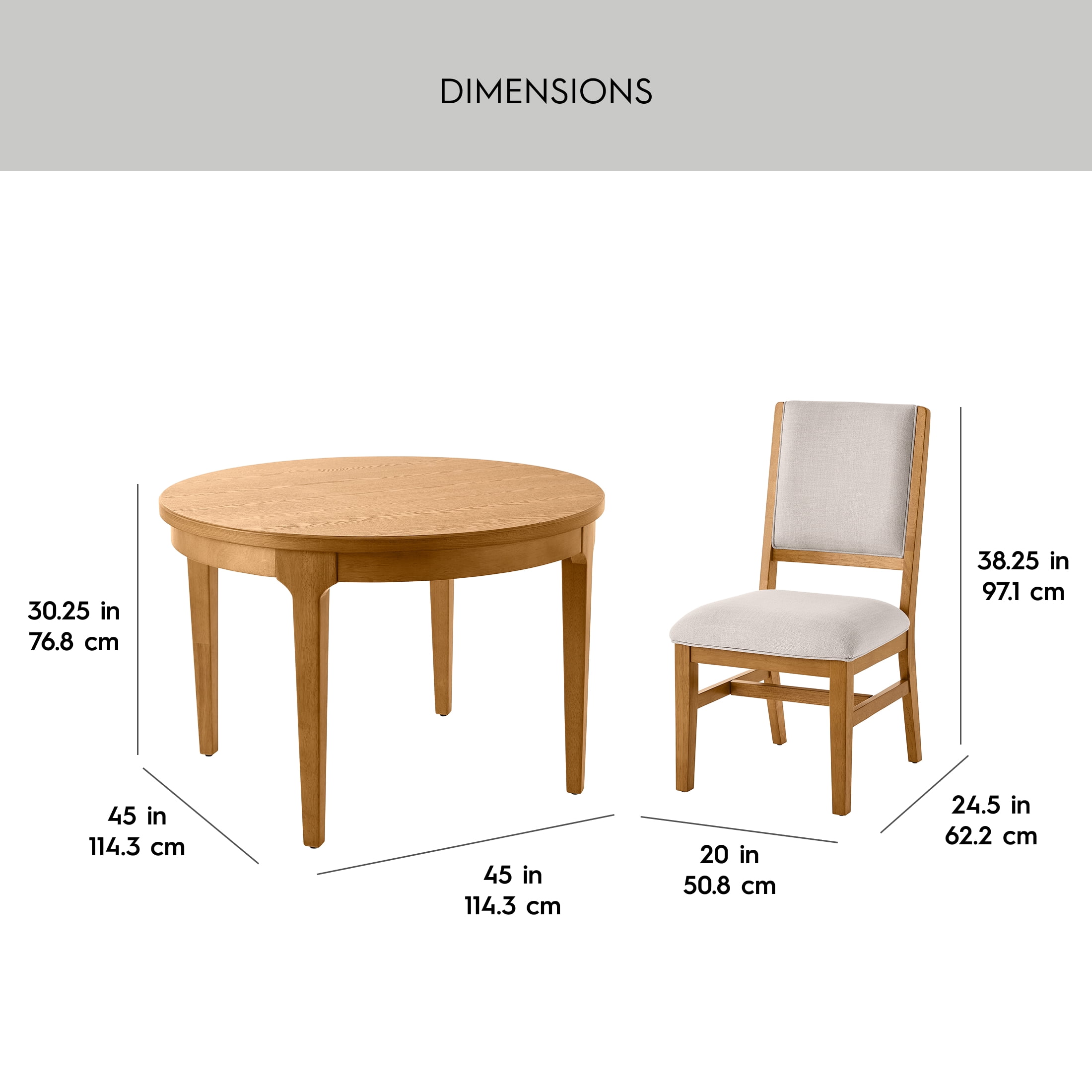Better Homes & Gardens Windsor 5-Piece Dining Set, Light Honey Finish