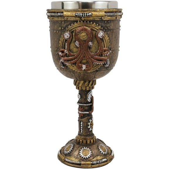 Nautical Steampunk Clockwork Technology Kraken Sea Octopus Wine Goblet Chalice