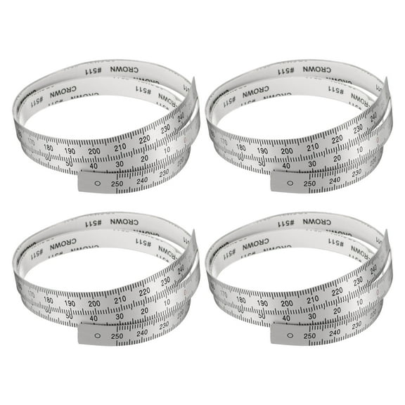 Uxcell 4Pcs Self-Adhesive Center Ruler 250mm-0-250mm Aluminum Table Sticky Tape Measure