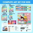 thumbnail image 3 of Color More 237-Piece Kids Art Set with Double-Sided Easel, Non-Toxic Drawing Kit for Ages 4-12, Watercolor Oil Pastels Crayons, Gift for Girls Boys Artist, Pink, 3 of 9