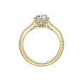 thumbnail image 2 of 0.70 T.C.W Brilliant Cushion Cut Natural Diamond Wonderful Solitiare with Accents Engagement Ring for Women Solid 14K Yellow Gold Size 3, 2 of 8