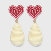 SUGARFIX by BaubleBar Adoring Adornment Statement Earrings - White/Pink