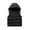 Black, variant on Kids Solid Color Zipper Vest with Detachable Hood Sleeveless Jacket for Boys and Girls Kids Vest