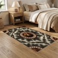 thumbnail image 2 of ODIKA 5'x7' Washable Area Rug Non-Slip, Low Pile, Stain Resistant Woodland Motifs Wildlife Antler Centered Forest Boho Cabin Print Refined for Guest Room, Lounge, Apartment, 2 of 3