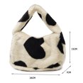 thumbnail image 3 of Bolsa de mano con patrón de corazón de piel de felpa para mujer con asa superior informal con cremallera (Beige) Ehuebsd Para Estrenar, 3 of 9