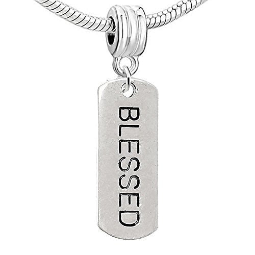 Dog Tag Inspiration/Strength Charm Bead (Blessed)