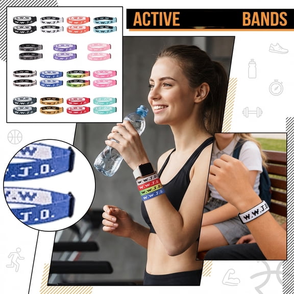 30Pcs WWJD Letter Printed Bracelet 15 Colors Unisex Sports Woven Wristband for Fitness Motivation and Church Fellowship Gifts with Sliding Buckle