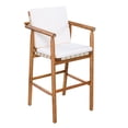 thumbnail image 6 of Outdoor Counter Height Bar Stools Chair Set of 2, Modern Patio Acacia Wooden Stools with Backrest Arm and Removable Cushions for Patio, Pool, Garden, 6 of 7