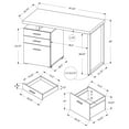 thumbnail image 4 of Computer Desk Home Office Laptop Storage Drawers 48"L Work Metal Natural, 4 of 5