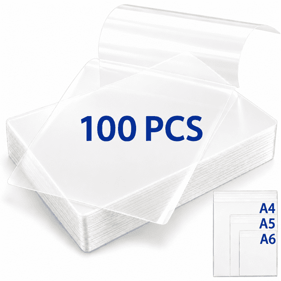 100 Pack Thermal Laminating Pouches, Clear Laminating Sheets 3Mil, A4 30 Pcs, A5 20 Pcs, A6 50 Pcs