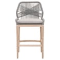 thumbnail image 2 of Wooden Barstool with Intricate Rope Weave Design, Gray and Brown- Saltoro Sherpi, 2 of 5