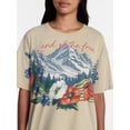 thumbnail image 4 of Americana Landscape Women's Graphic Cotton Tee with Short Sleeves from Way to Celebrate, Sizes XXS-XXL, 4 of 5