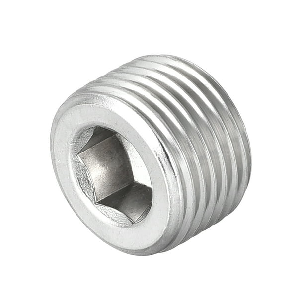Hex Countersunk Plug Stainless Steel Pipe Fitting 3/8NPT Male Thread