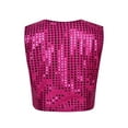 thumbnail image 4 of vastwit Womens Shiny Sequined Hip-hop Jazz Dance Vest Waistcoat Tops Stage Fancy Dress up Costumes Hot Pink 170, 4 of 6