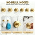 thumbnail image 6 of Powerful Suction Cup Hooks, Upgraded No-Drill Metal Towel Hook for Showers Bathrooms, Gold (6 pack), 6 of 7