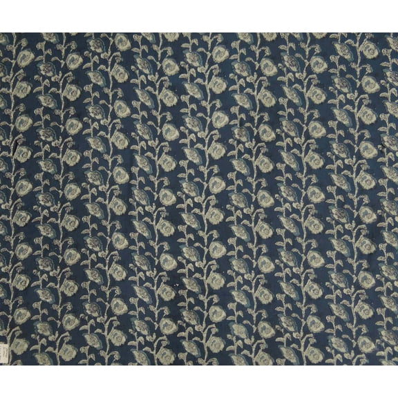 Floral Print Decorative Material Blue Indian Cotton Fabric Sewing By The Yard