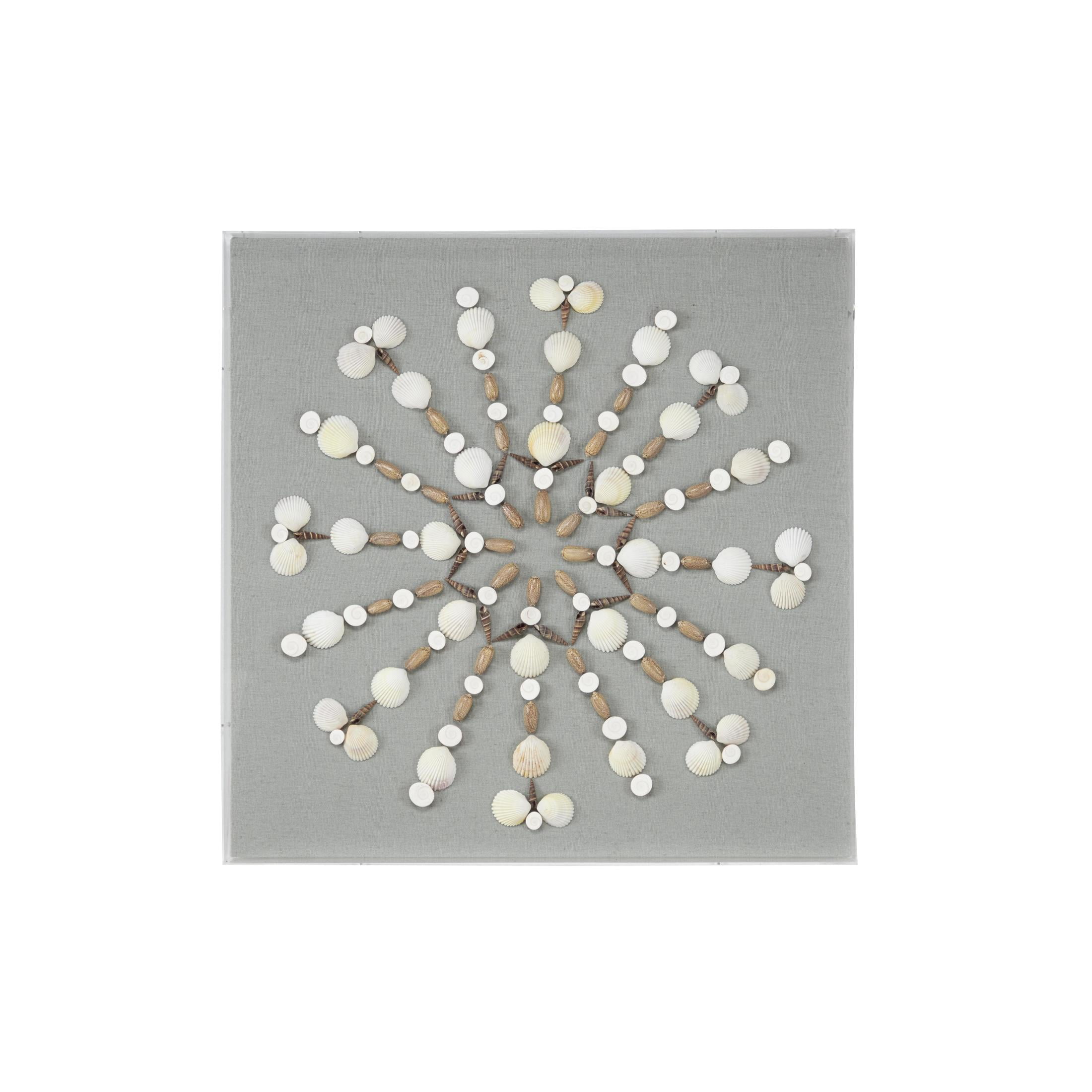 24" x 24" Clear Shell 3D Shadow Box with Gray Fabric Backing, by DecMode