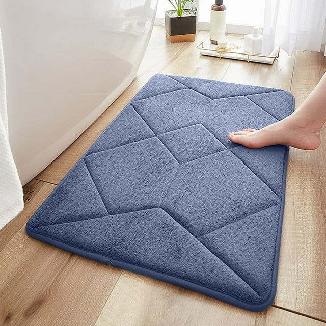 Dvkptbk Bathroom Water Absorbing Door Mat Convenient Machine Wash Lightweight Fabric Water Absorption Non Slip Floor Mat