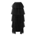thumbnail image 4 of HGIEYS Women's High Low Tutu Skirts Sweet Elastic Waist Tulle Layered Ruffles Mesh Long Tiered Skirt, 4 of 5