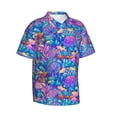 thumbnail image 2 of Bixox Men's Hawaiian Shirts Men's Colorful Mushrooms Print Short-Sleeve Shirt-X-Large, 2 of 8