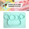 thumbnail image 2 of LNGOOR Baby Suction Silicone Plate, Portable Silicone Divided Placemat, Waterproof Baby Placemat Travel Food Mat, Non-Slip, Reusable and Easy Clean for Babies, Green, 2 of 7