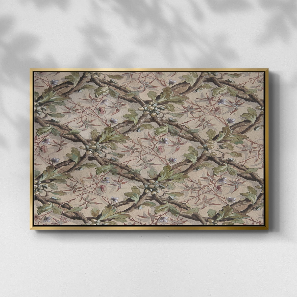 Vintage Abstract Print-IV Framed in Gold Wood Gallery Wrapped Canvas 27 in. x 41 in.