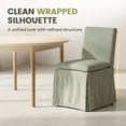thumbnail image 5 of Dayalane Modern Farmhouse Parsons Slipcover Dining Chairs Set of 2, High Back Linen Upholstered Kitchen Chairs with Removable Slipcover, Armless Oak Wooden Side Chair for Dining & Living, Green, 5 of 11