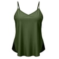 thumbnail image 5 of ClodeEU Women's V Neck Flowy Cami Top, Loose Fit Spaghetti Strap Tank Army Green,Women's Plus L, 5 of 8
