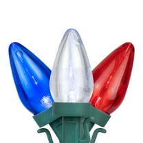 Northlight Patriotic LED C7 Christmas Lights - Red, White and Blue - 16' Green Wire - 25ct