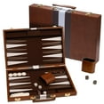 thumbnail image 1 of Juego de mesa de backgammon Happy Hippo Deluxe Leather Brown, 1 of 8