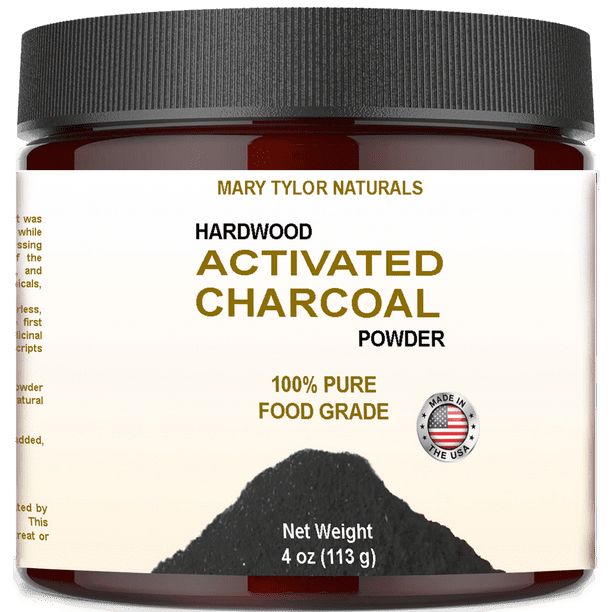 Activated Charcoal Powder, Large 4 oz Jar, Made in the USA Hardwood