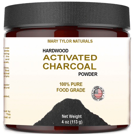 - Activated Charcoal Powder, Large 4 oz Jar, Made in the USA Hardwood Activated Charcoal, For Teeth Whitening, DIY Masks, Face, Skin, Detoxifies, Helps Digestion, Treats Poisoning by Mary Tylor Naturals
