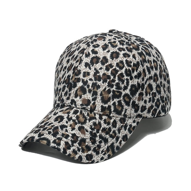 Gorra de béisbol de poliéster con estampado de leopardo para mujer