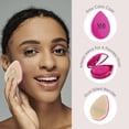 thumbnail image 4 of 2pc Dual-Sided Beauty Puff with Carrying Case & Matching Mirror for Flawless Application | Professional Beauty Blenders For Flawless Makeup Application, Pink Makeup Sponge w/Holder, 4 of 7