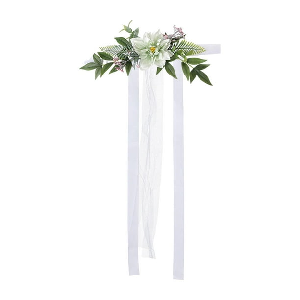 Accesorio floral para silla de boda, arreglo de flores artificiales para eventos. Verde