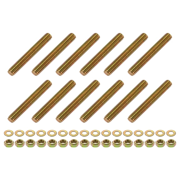 12Pack Fully Threaded Rod, 5/16"x2-1/4" Zinc-Plated Carbon Steel with Nuts Washer